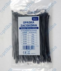 Opaska zaciskowa 2,5x120mm 100szt. czarna