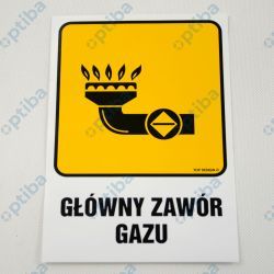 Znak BHP Główny zawór gazu JD001 BU FN